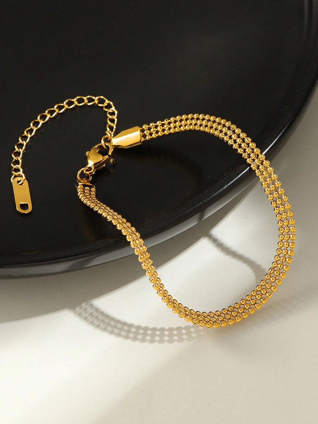 1Pc Stainless Steel 18K Gold Plated Milan-Inspired Bracelet, Retro Vintage Minimalist Design, Versatile Daily Wear